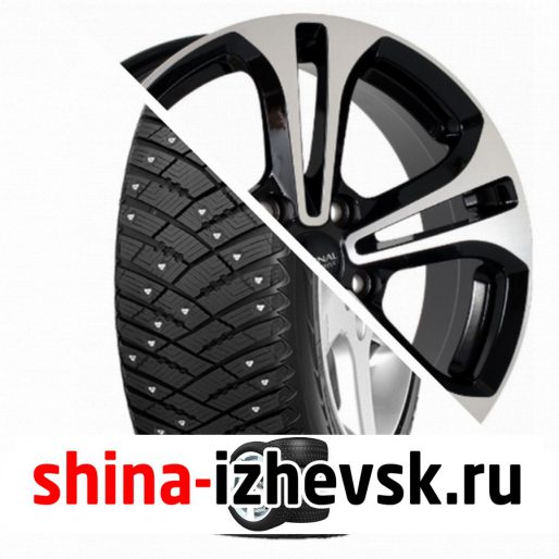 Колесо в сборе Goodyear Ultra Grip Ice Arctic 215/65 R16 T 98 + СКАД KL-271 KIA Ceed 6.5xR16 5×114.3 ET50 DIA67.1 Черный глянцевый с полированной лицевой поверхностью в Ижевске